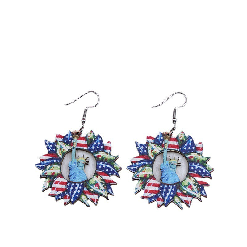 Lips al por mayor de los labios de la mariposa perezosa forma de caída de agua Pendientes de madera